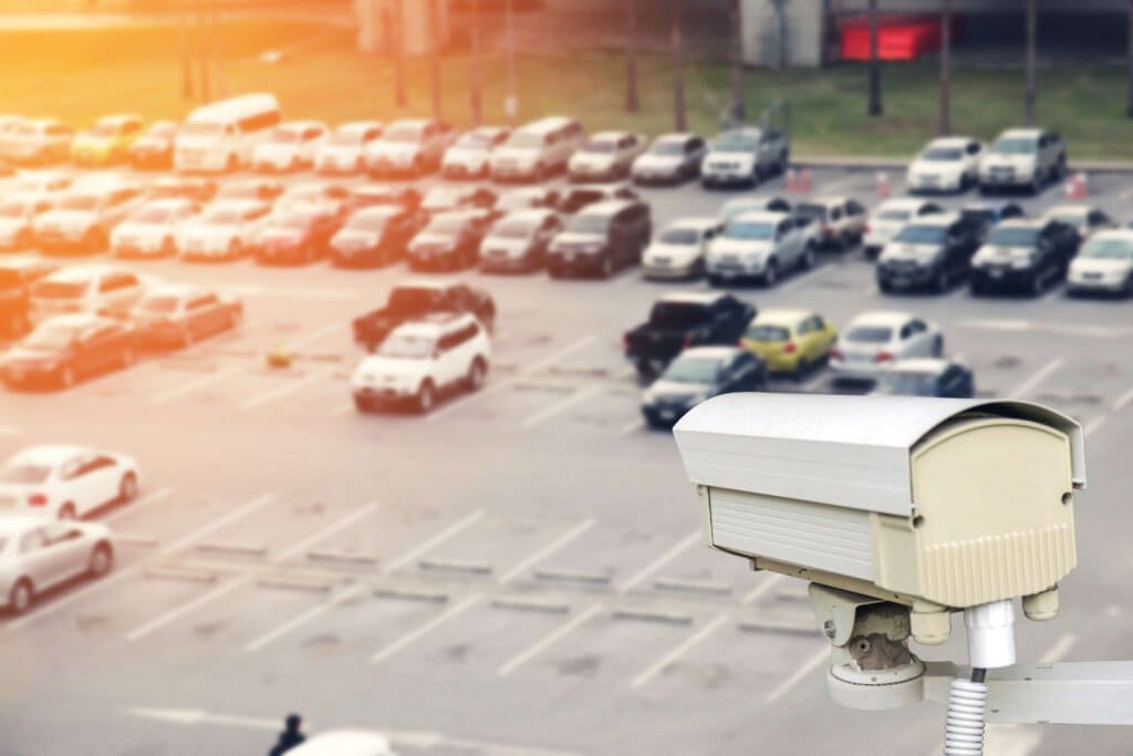 Car park CCTV surveillance cameras